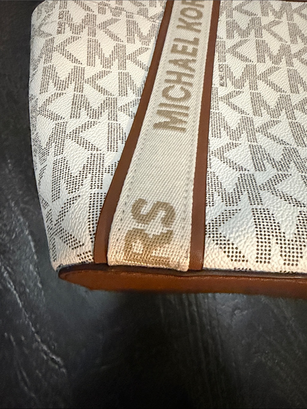 Michael Kors Cream and Brown Signature Canvas Tote - Picture 8 of 13